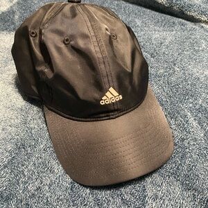 Adidas black and pink athletic hat